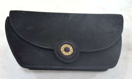 Tiffany & Co Black Suede With Chain Shoulder Bag