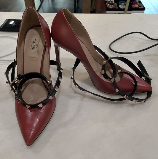 Valentino Garavani Red Studwrap Strap 105mm Pumps, 38