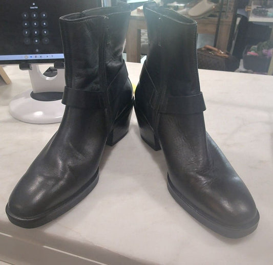 Paul Green Black Leather West Boots, 39.5