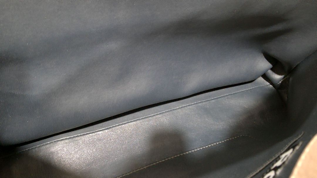 Rochas Beige Shiny Leather Silver-Toned Hardware Top Handle Bag