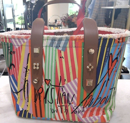 Christian Louboutin Multi-Color Frangibus Canvas Tote Bag