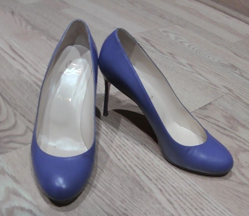 Christian Louboutin Blue & Purple Leather Pumps, 40.5