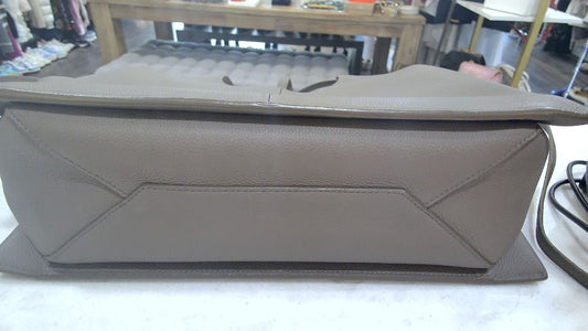 Celine Dark Taupe Pebbled Leather Tri-fold Medium Tote
