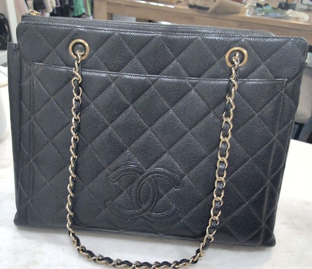 Chanel Black Quilted 2000-2002 CC Tote