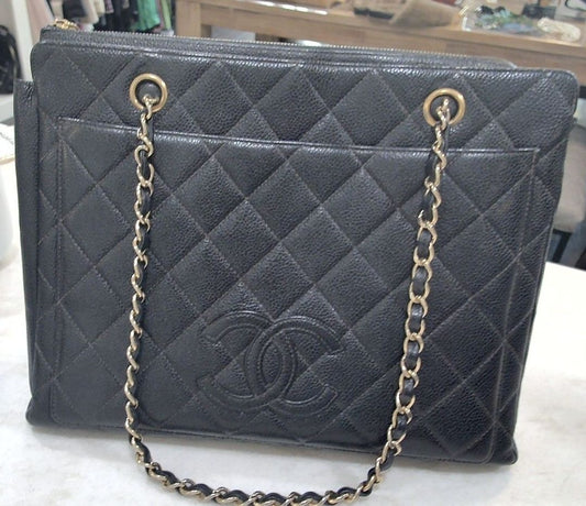 Chanel Black Quilted 2000-2002 CC Tote