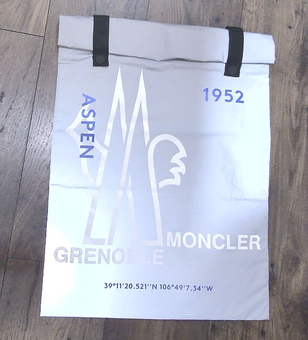 Moncler Silver Grenoble Aspem 1952 Ski Reflective Bag Backpack