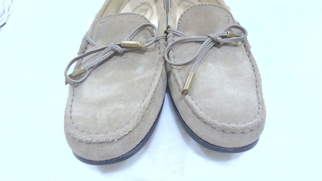 Tod's Tan Suede City Gommino Driving Shoes, 39