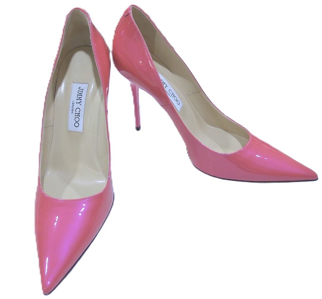 Jimmy Choo Pink Patent Leather Iridescent Pumps, 40