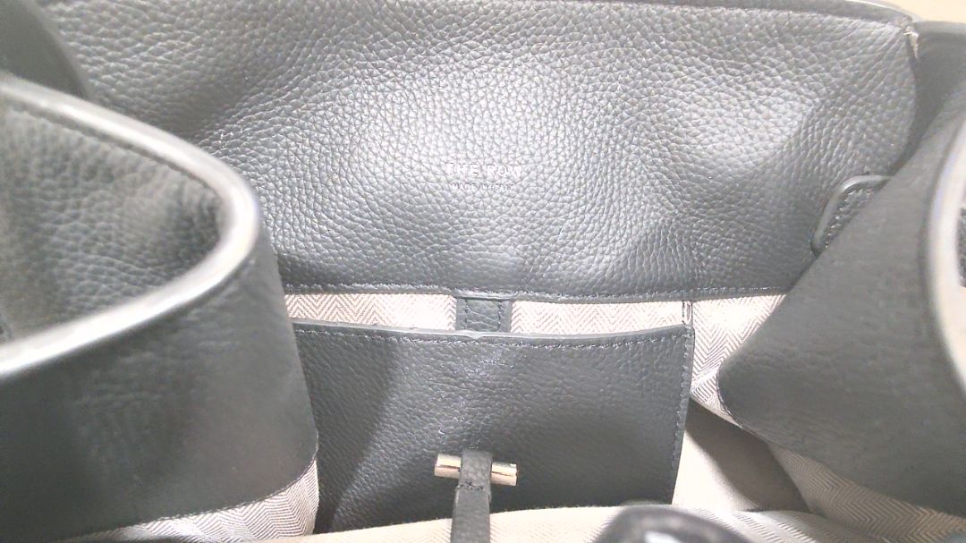 The Row Black Margaux Leather Top Handle Crossbody Bag