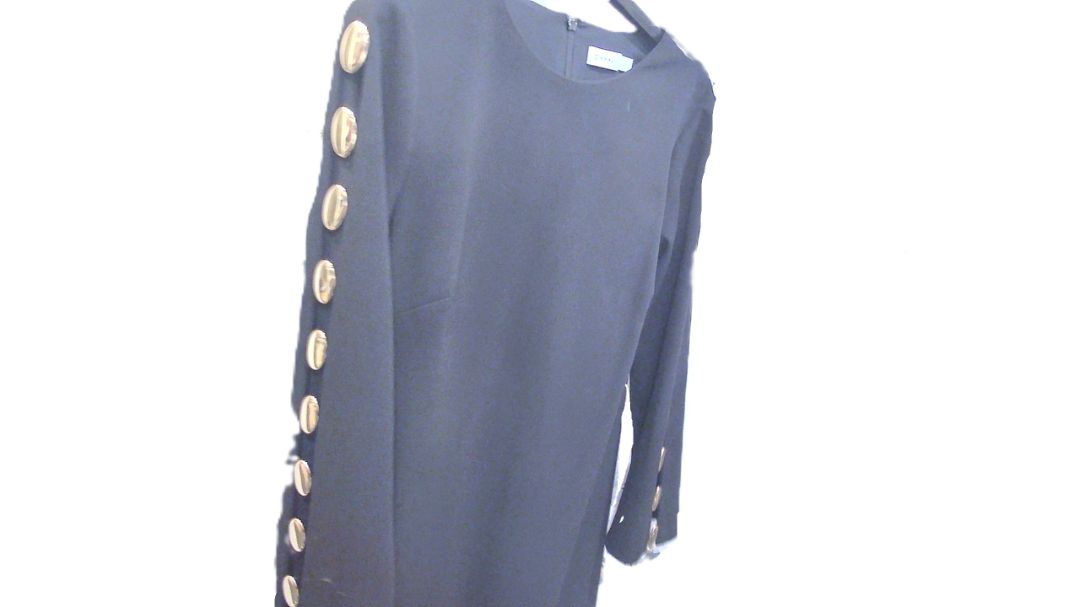 Simkhai Black Joisian Embellished-Sleeve Crepe Mini Dress, 6