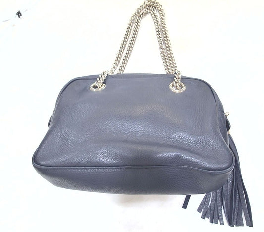Gucci Dark Navy Soho Leather Chain Medium Shoulder Bag
