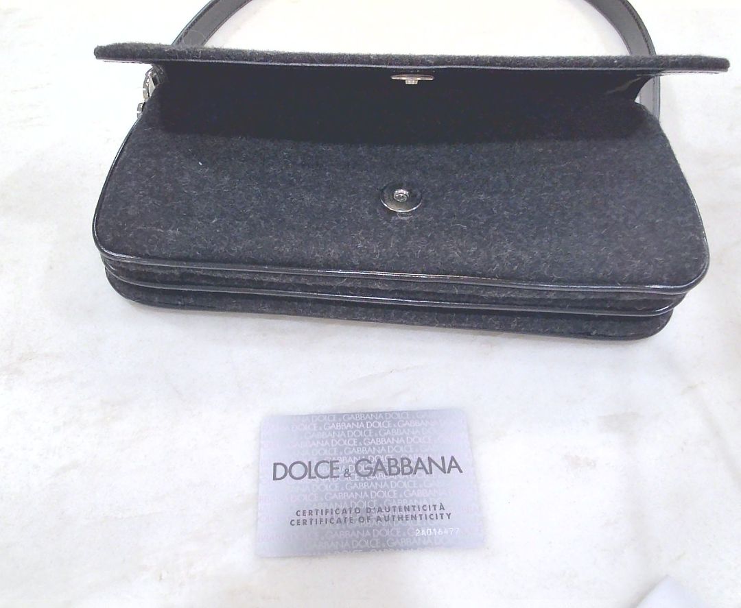 Dolce & Gabbana Gray Wool Shoulder Bag