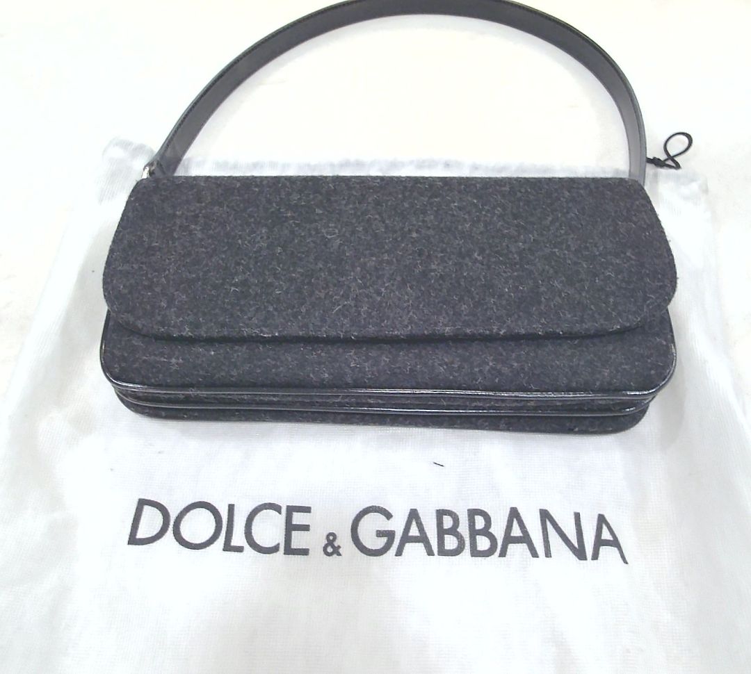 Dolce & Gabbana Gray Wool Shoulder Bag