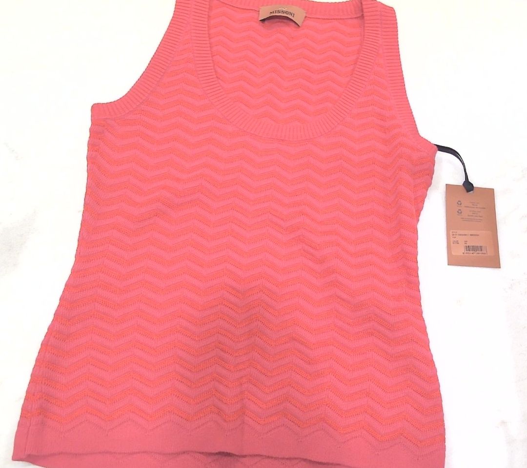 Missoni Pink Red Knit NWT Tank, 40