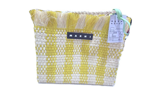 Marni Yellow Natural Iraca Palm Medium NWT Tote Bag