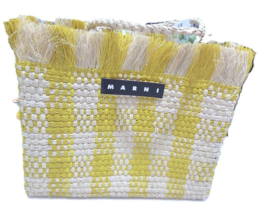 Marni Yellow Natural Iraca Palm Medium NWT Tote Bag