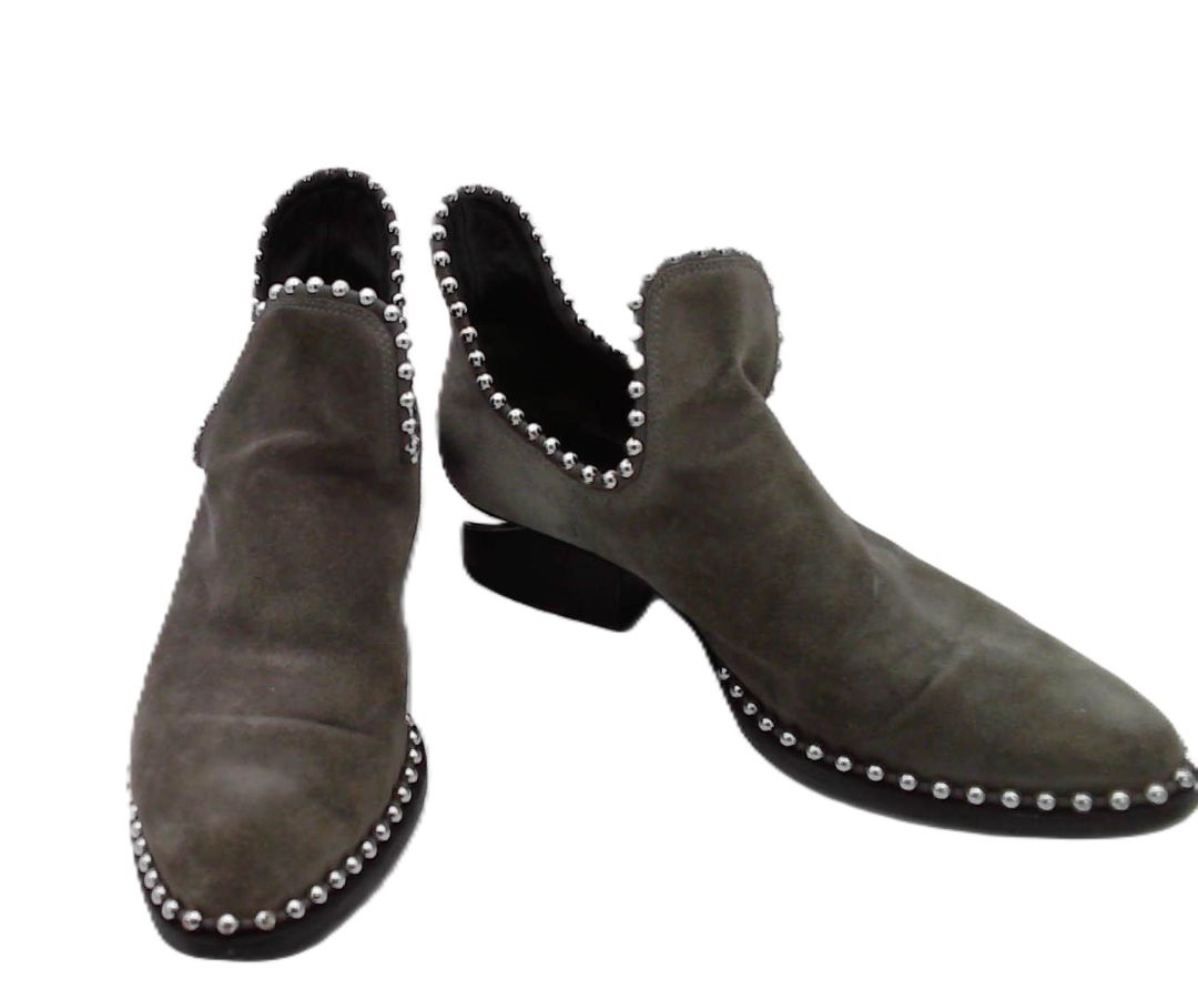 Alexander Wang Gray Gabi Suede Studded Boot, 37
