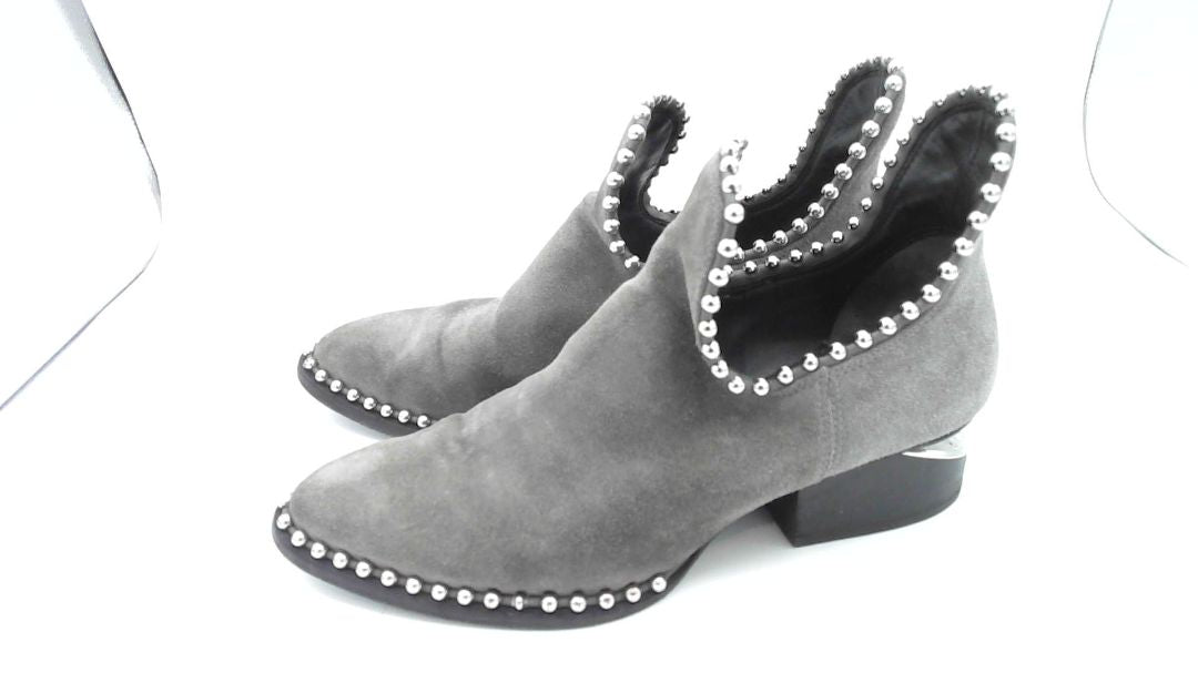 Alexander Wang Gray Gabi Suede Studded Boot, 37