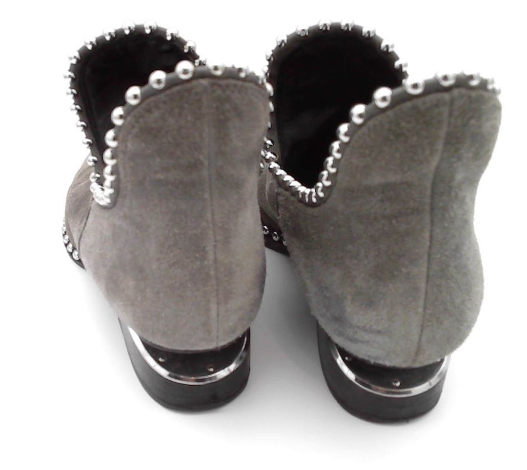 Alexander Wang Gray Gabi Suede Studded Boot, 37