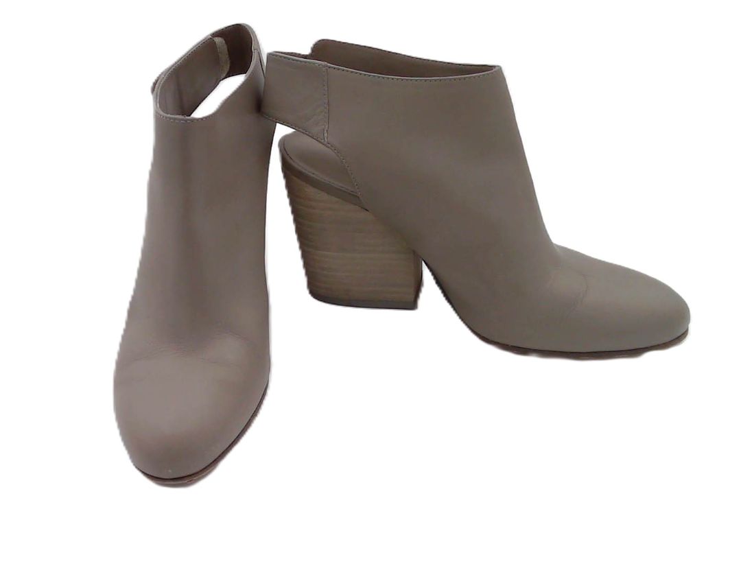Vince Gray Ingrid Leather Block Heel Ankle Booties, 6.5