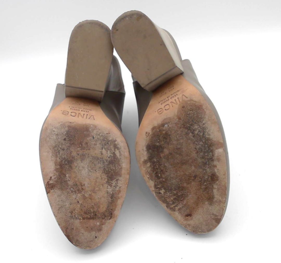 Vince Gray Ingrid Leather Block Heel Ankle Booties, 6.5
