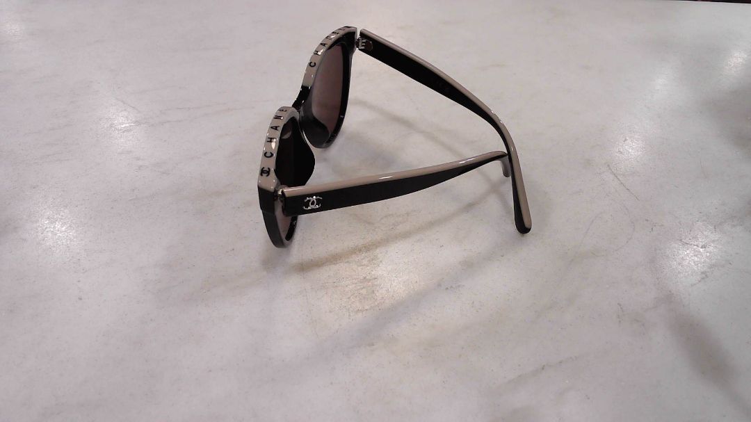 Chanel Black Beige Butterfly Interlocking CC Logo Sunglasses