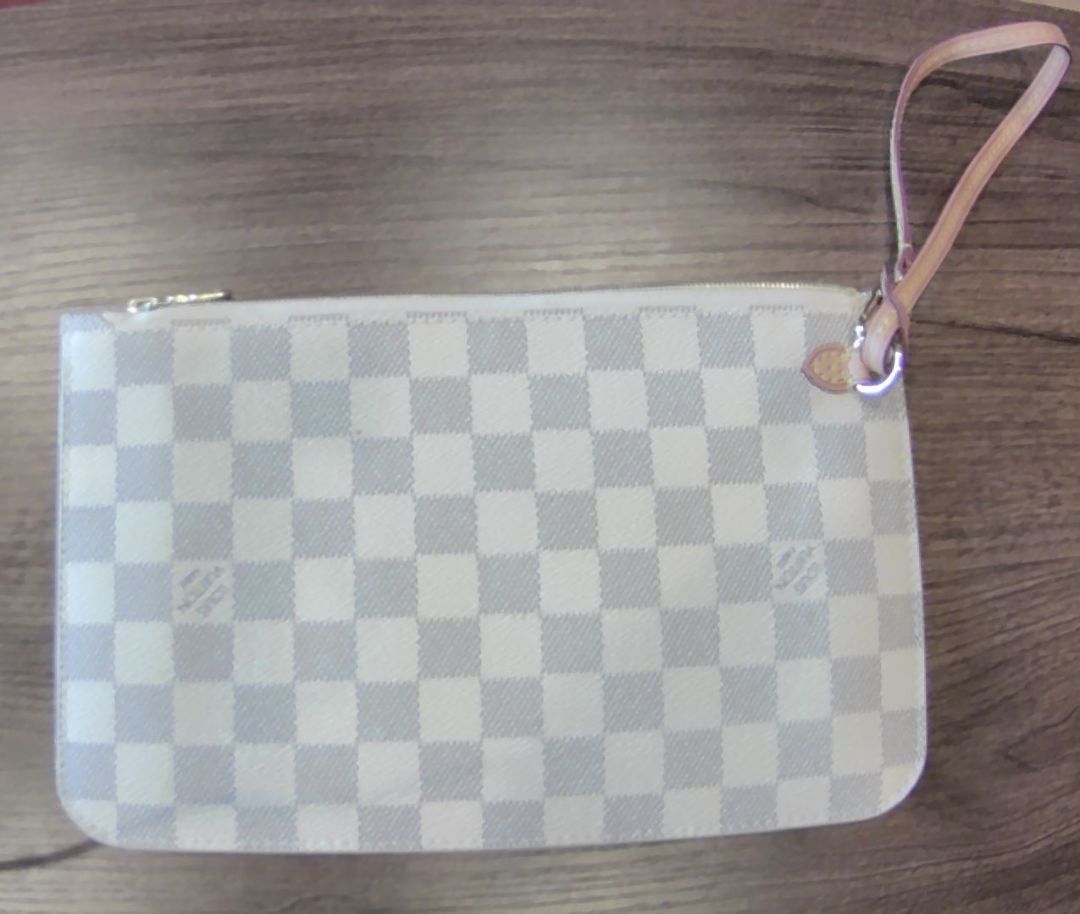 Louis Vuitton Cream Damier Azur Pochette Wristlet Neverfull Insert
