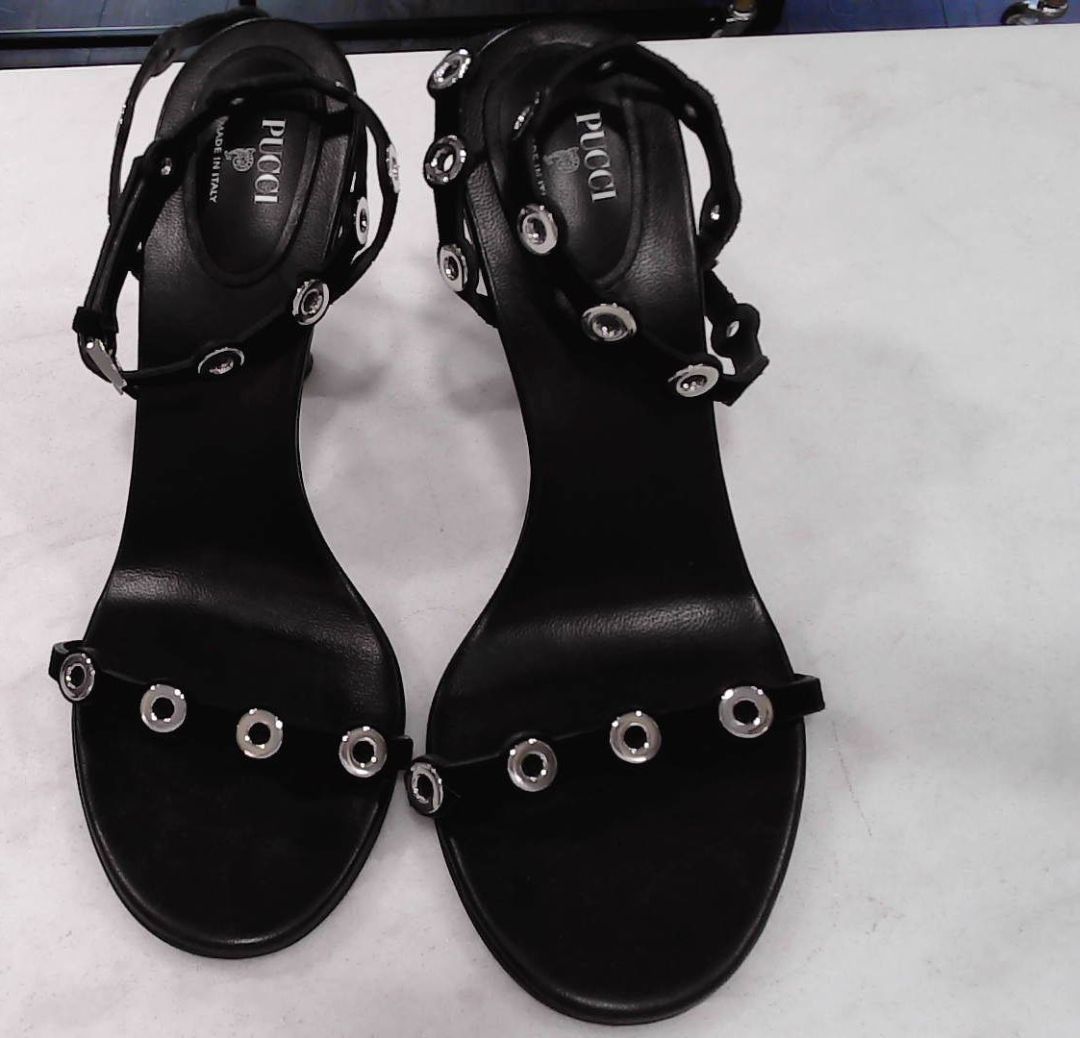 Pucci Black Emilio 55mm Sculpted Heel Sandals, 38