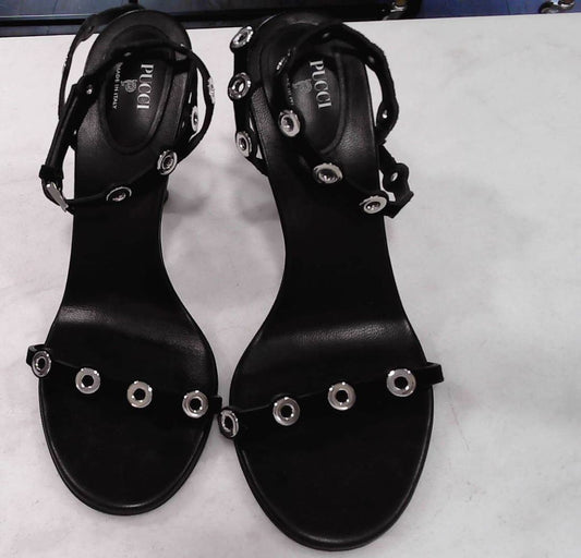 Pucci Black Emilio 55mm Sculpted Heel Sandals, 38