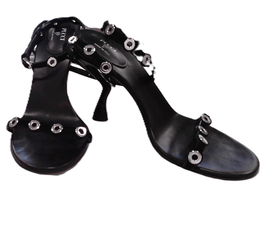Pucci Black Emilio 55mm Sculpted Heel Sandals, 38