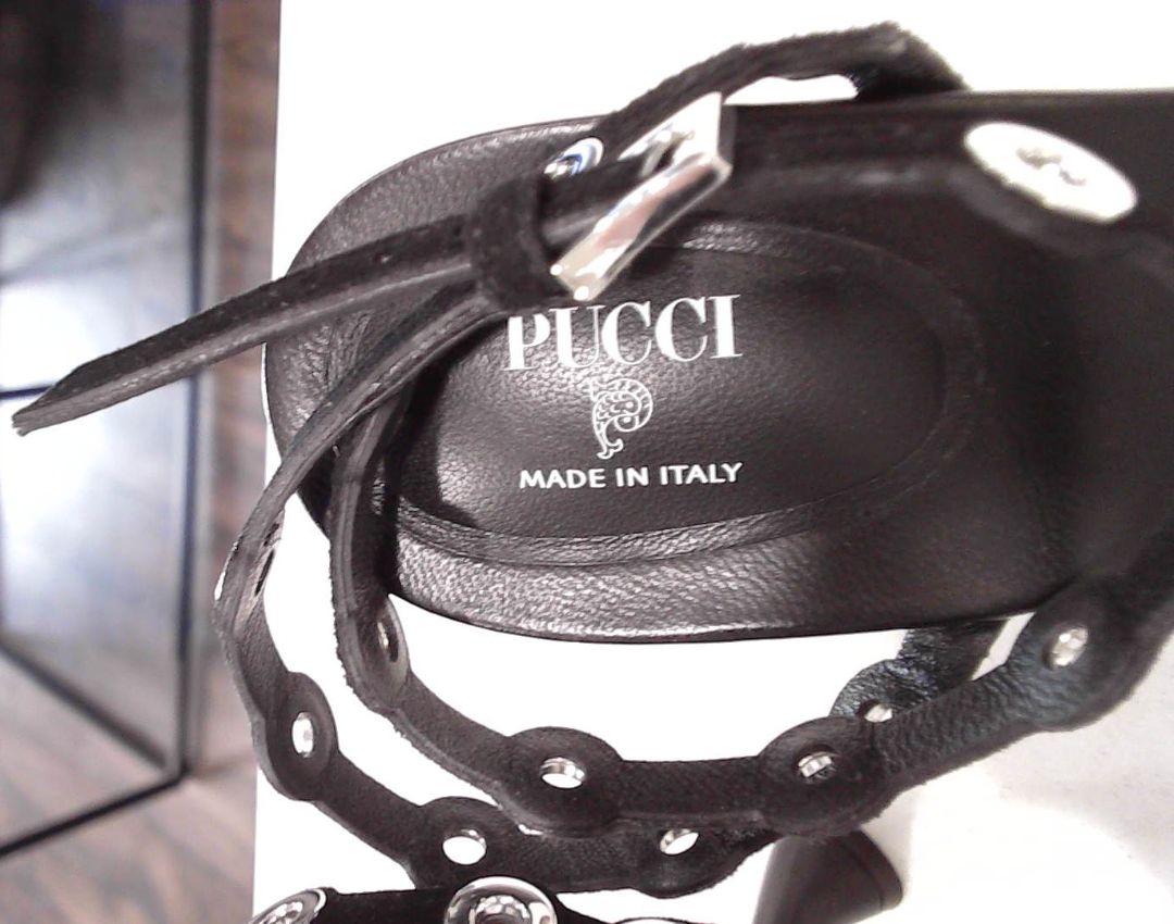 Pucci Black Emilio 55mm Sculpted Heel Sandals, 38