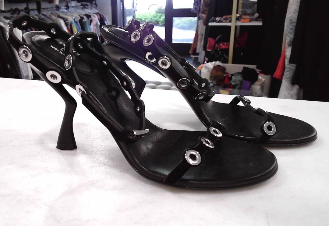 Pucci Black Emilio 55mm Sculpted Heel Sandals, 38