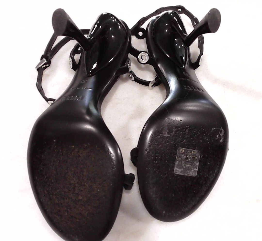 Pucci Black Emilio 55mm Sculpted Heel Sandals, 38