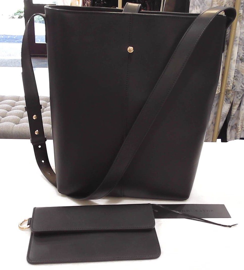 Jenni Kayne Black Leather Shoulder Strap NWT Bucket Bag