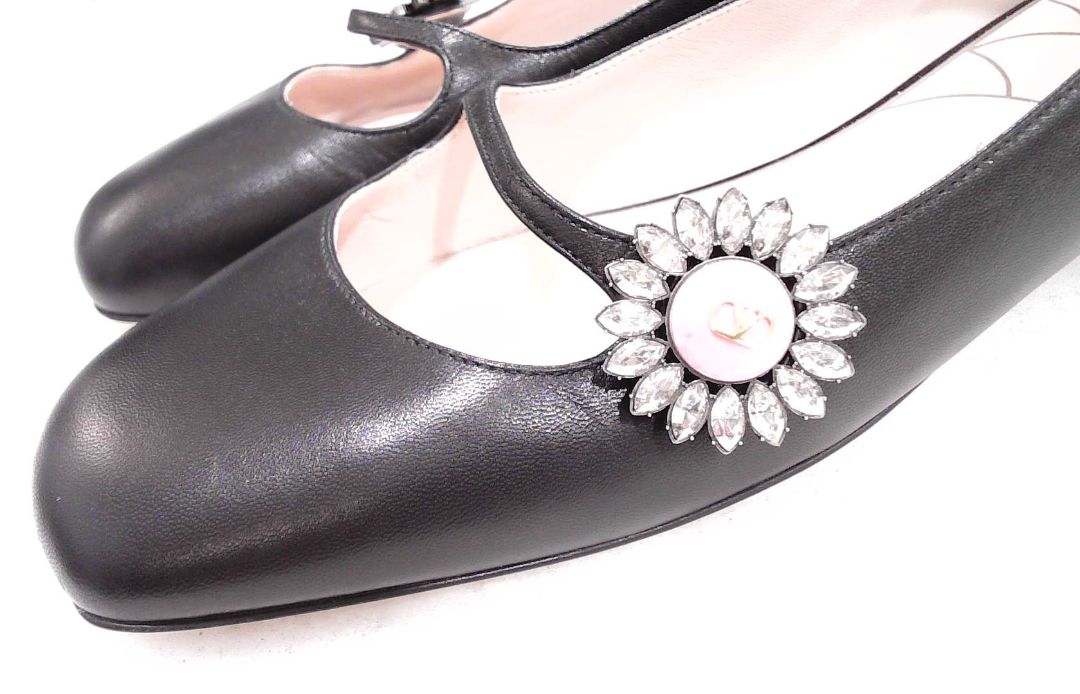 Valentino Garavani Black Mary-Jane Preshoes Ballerina Flats, 39.5