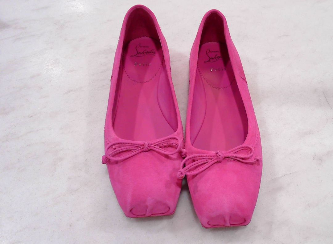 Christian Louboutin Hot Pink Mamadrague Square Toe Ballet Flats, 39