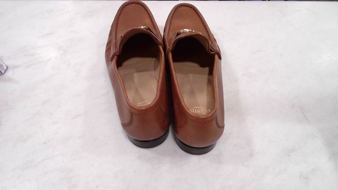 Valentino Garavani Tan VLogo Signature Leather Loafers, 38.5