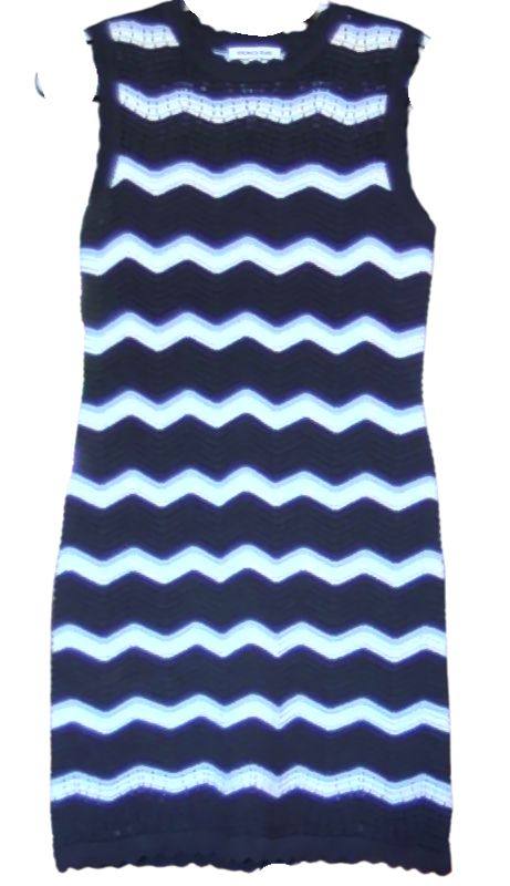 Veronica Beard Navy Stripe Templeton Striped Cotton-Blend Mini Dress, S