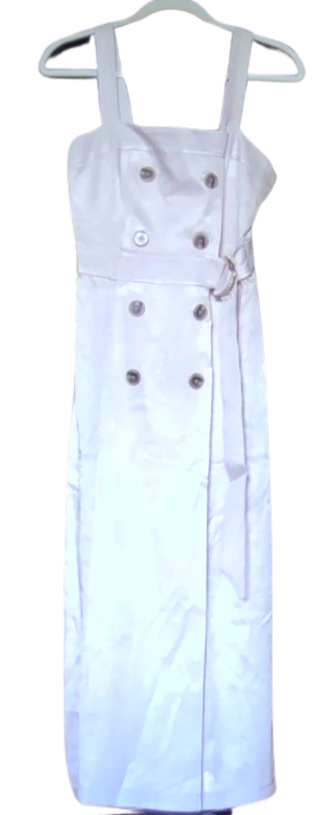 Ramy Brook Ivory Lyla Belted Button Detail Dress, 4