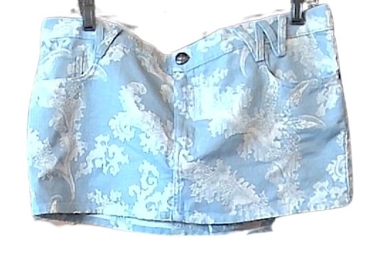 Vivienne Westwood Blue Cotton Jacquard Foam Mini Skirt, 28