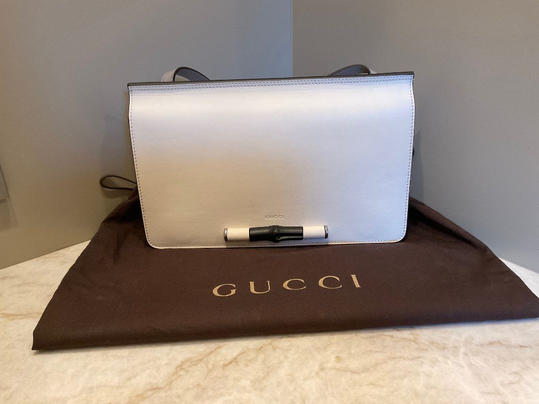 Gucci Ivory Lady Bamboo Flap Bag