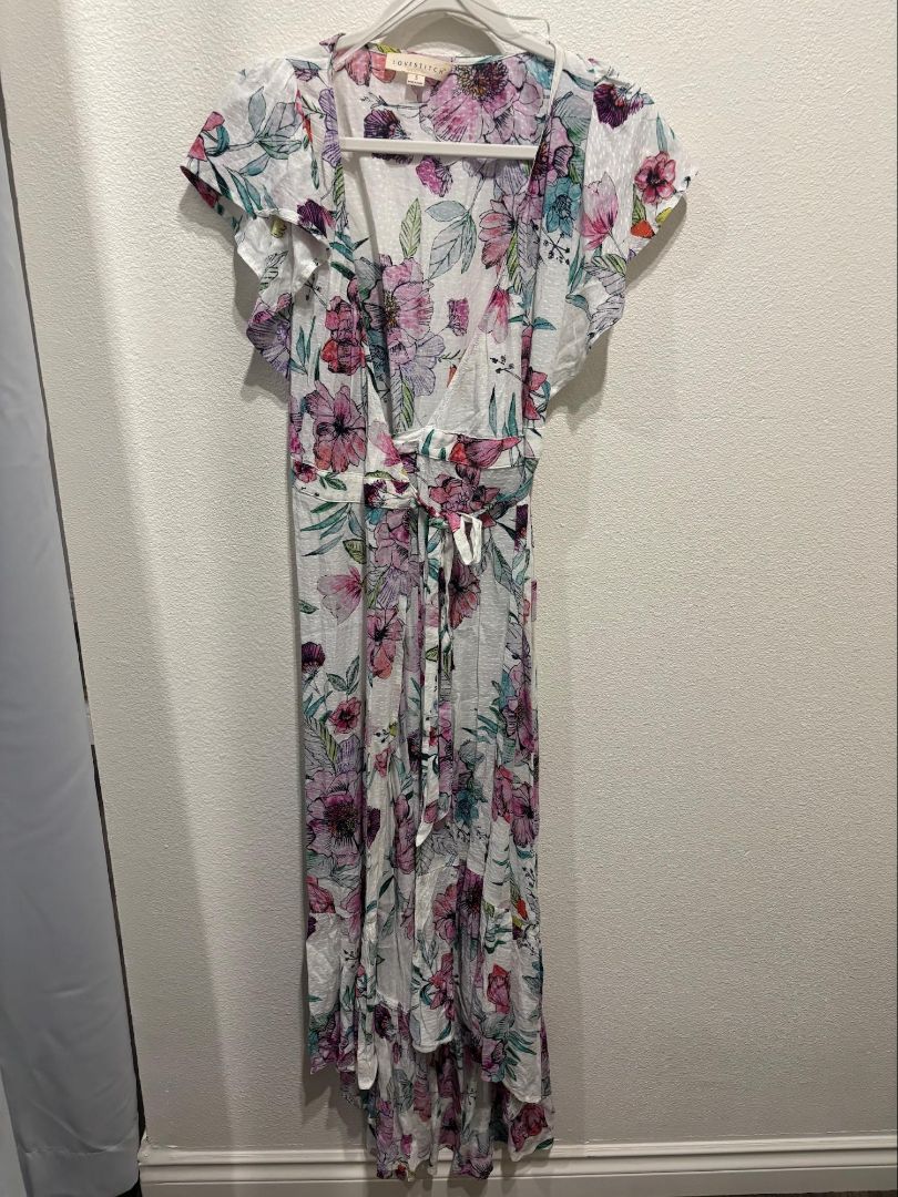 Lovestitch Multi-Color Floral Wrap Maxi Dress, S