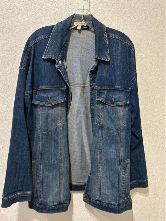 Eileen Fisher Blue Oversized Stretch Denim Jacket, L