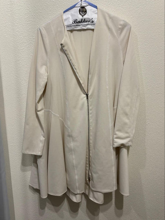 Christian Dior Cream Silk-Lined Zippered Swing Jacket, 6