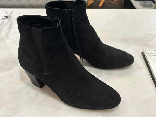 Aquatalia Black Heeled Suede Boots, 8