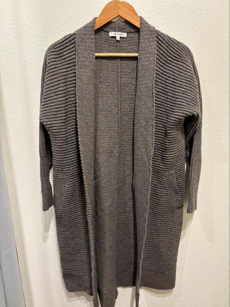 Madewell Brown Fulton 100% Merino Wool Sweater Coat, XXS