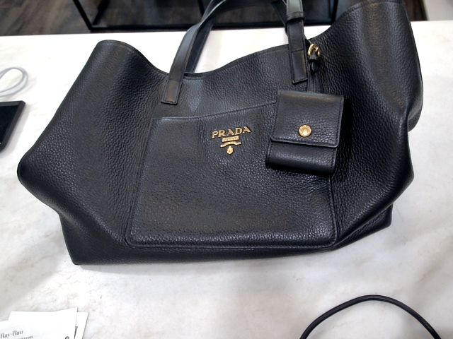 Prada Black Vitello Daino Leather Tote